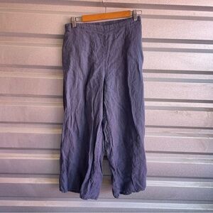 Flax cropped linen wide leg